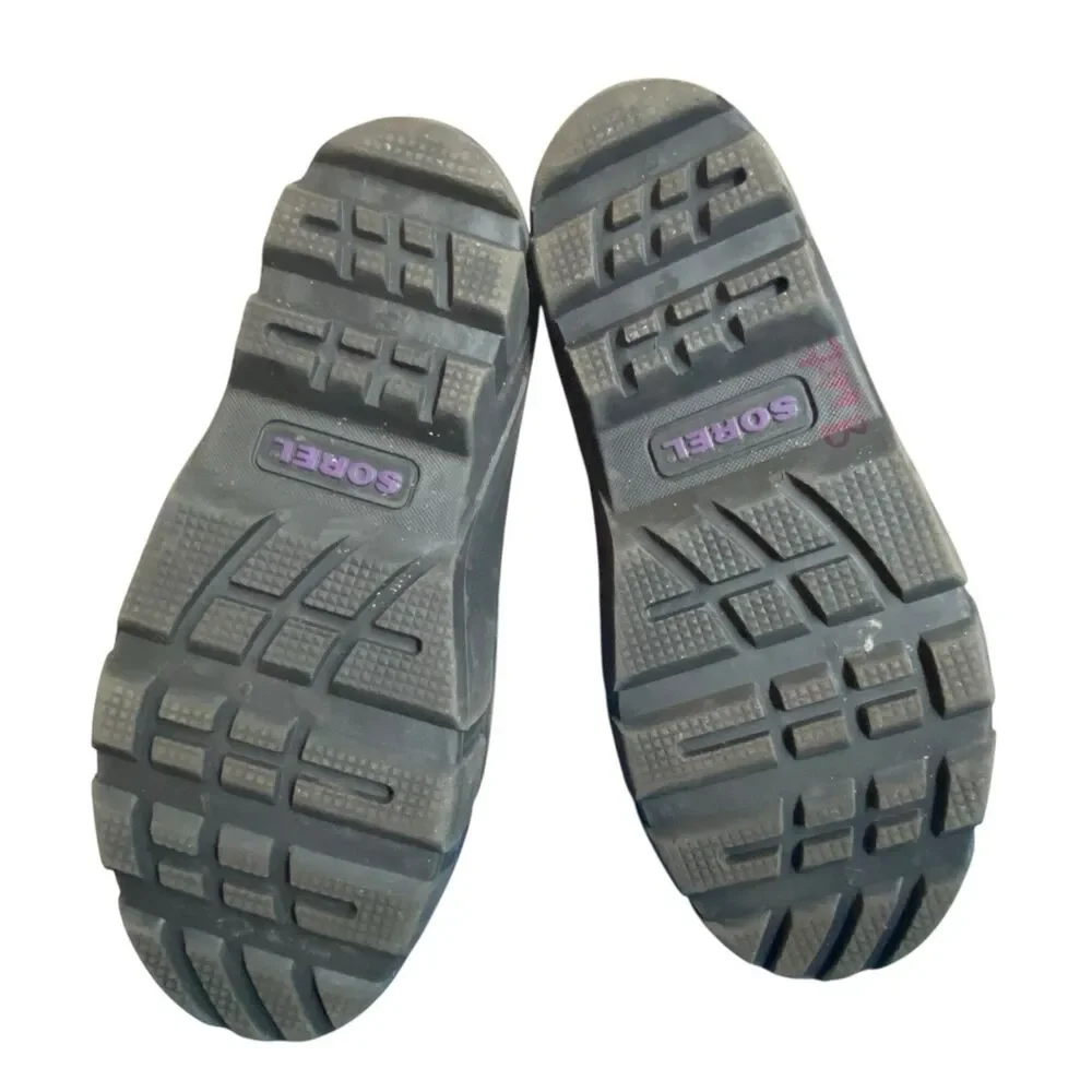 Sorel Flurry Waterproof Winter Snow Boots Pink Purple Girls Youth Size 5